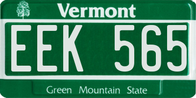 VT license plate EEK565