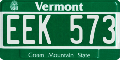 VT license plate EEK573