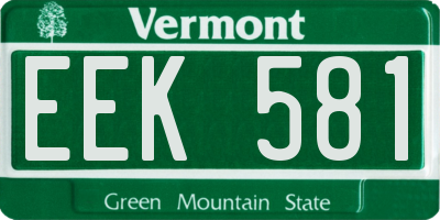 VT license plate EEK581