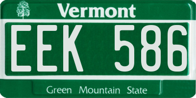 VT license plate EEK586