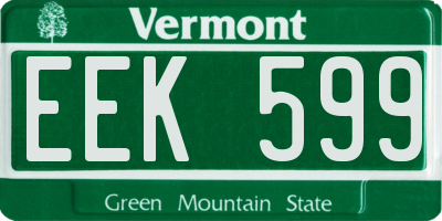 VT license plate EEK599