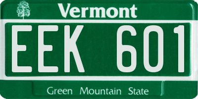 VT license plate EEK601