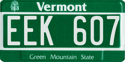 VT license plate EEK607