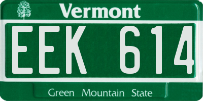 VT license plate EEK614