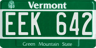 VT license plate EEK642