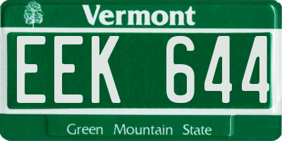 VT license plate EEK644
