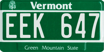 VT license plate EEK647