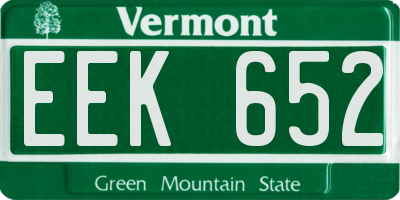 VT license plate EEK652