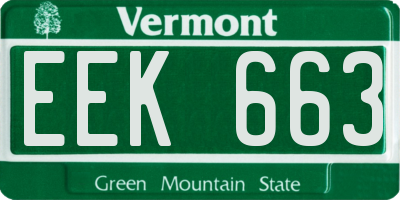 VT license plate EEK663