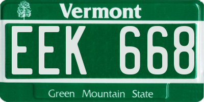 VT license plate EEK668