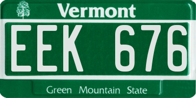 VT license plate EEK676