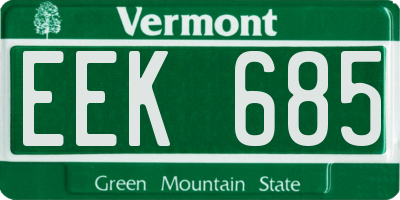 VT license plate EEK685