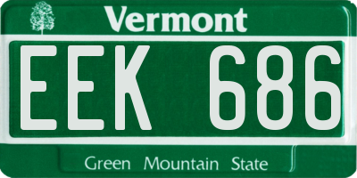 VT license plate EEK686