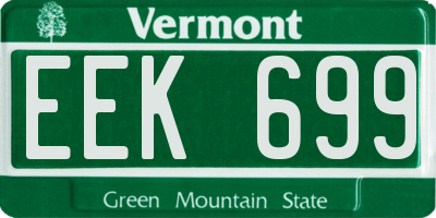 VT license plate EEK699