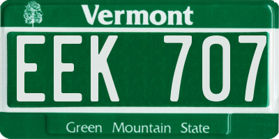 VT license plate EEK707