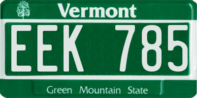 VT license plate EEK785