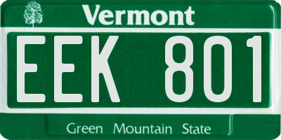 VT license plate EEK801