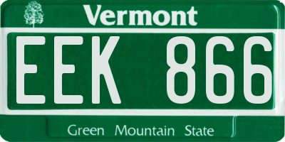 VT license plate EEK866
