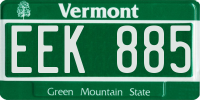 VT license plate EEK885