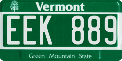 VT license plate EEK889