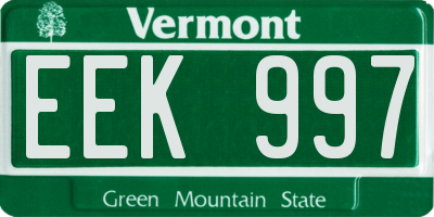 VT license plate EEK997