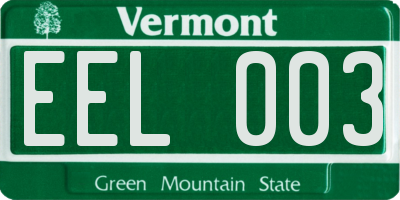 VT license plate EEL003
