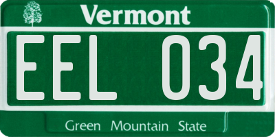 VT license plate EEL034