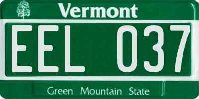 VT license plate EEL037
