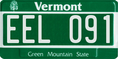 VT license plate EEL091