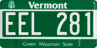 VT license plate EEL281