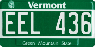 VT license plate EEL436