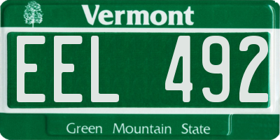 VT license plate EEL492