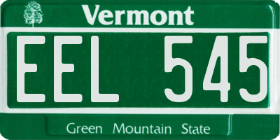VT license plate EEL545