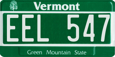 VT license plate EEL547
