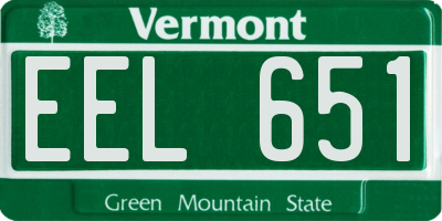VT license plate EEL651