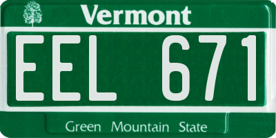 VT license plate EEL671
