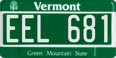 VT license plate EEL681