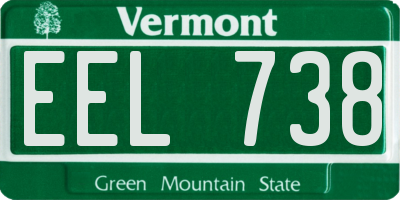 VT license plate EEL738