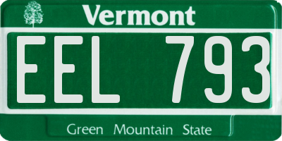 VT license plate EEL793