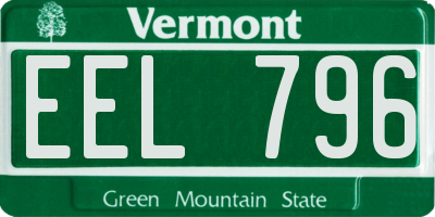 VT license plate EEL796