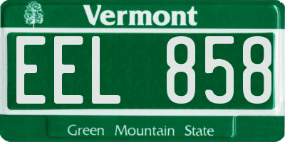 VT license plate EEL858