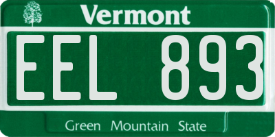 VT license plate EEL893