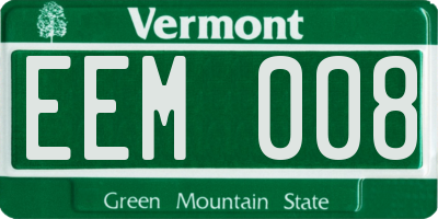 VT license plate EEM008