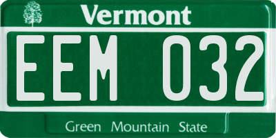 VT license plate EEM032