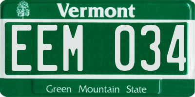 VT license plate EEM034