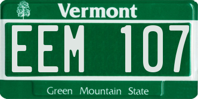 VT license plate EEM107
