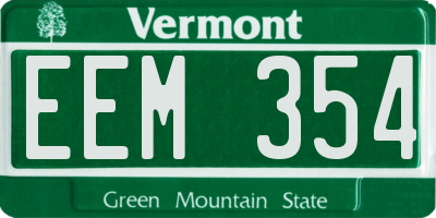 VT license plate EEM354
