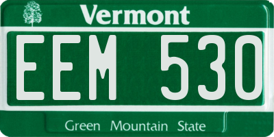 VT license plate EEM530