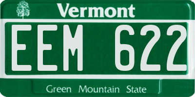 VT license plate EEM622