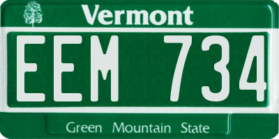 VT license plate EEM734